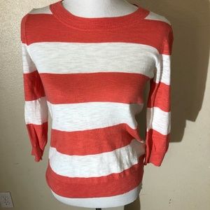J. Crew 3/4 Sleeve Striped Sweater